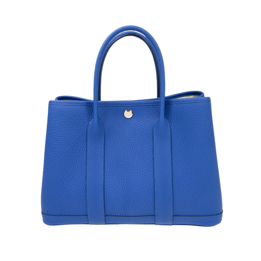 Hermes Garden Party 30 Bleu France Negonda Leather