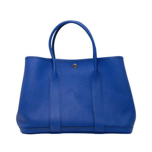 Hermes Garden Party 36 Bleu Electrique Negonda Leather