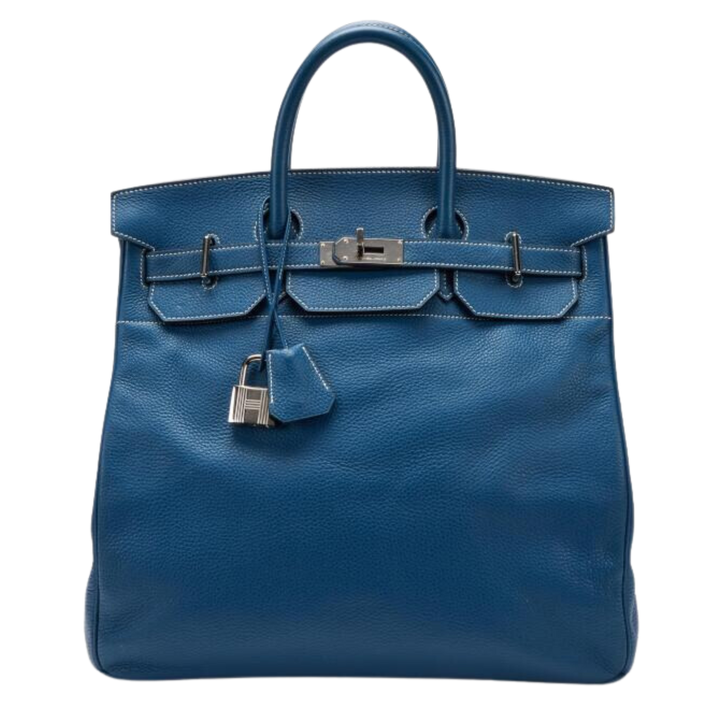 Hermes Birkin 40 HAC Haut à Courroies Bleu Thalassa Clemence Leather