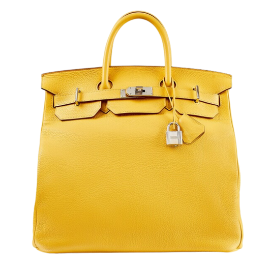Hermes Birkin 40 HAC Haut à Courroies Jaune Soleil Clemence Leather