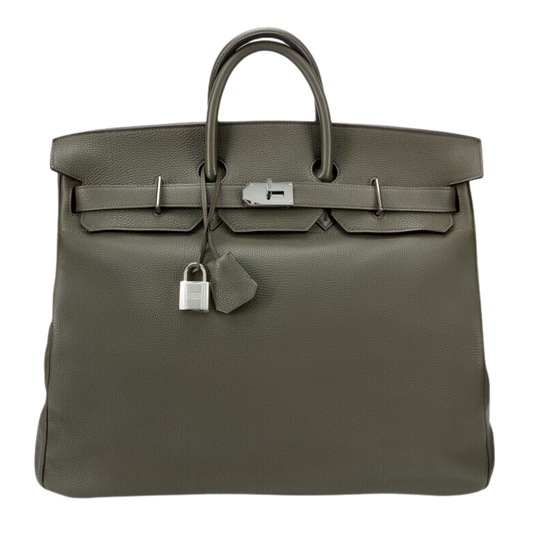Hermes Birkin 50 HAC Haut à Courroies Vert de Gris Togo Leather