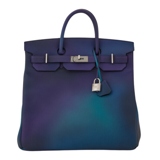 Hermes Birkin 40 HAC Haut à Courroies Bleu Nuit & Violet Cosmos Togo Leather