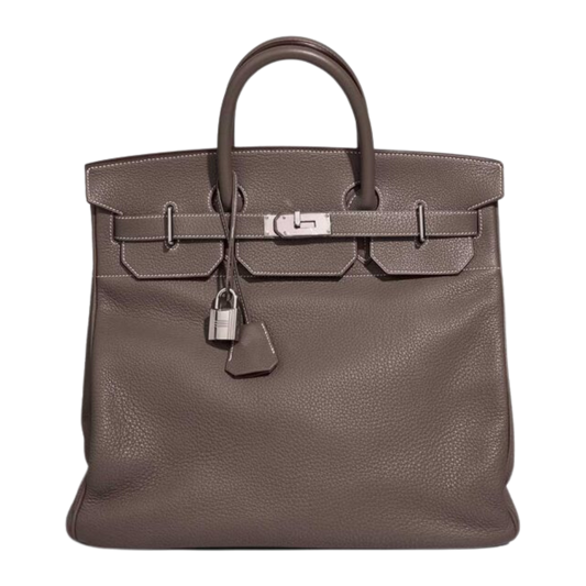 Hermes Birkin 40 HAC Haut à Courroies Etoupe Clemence Leather