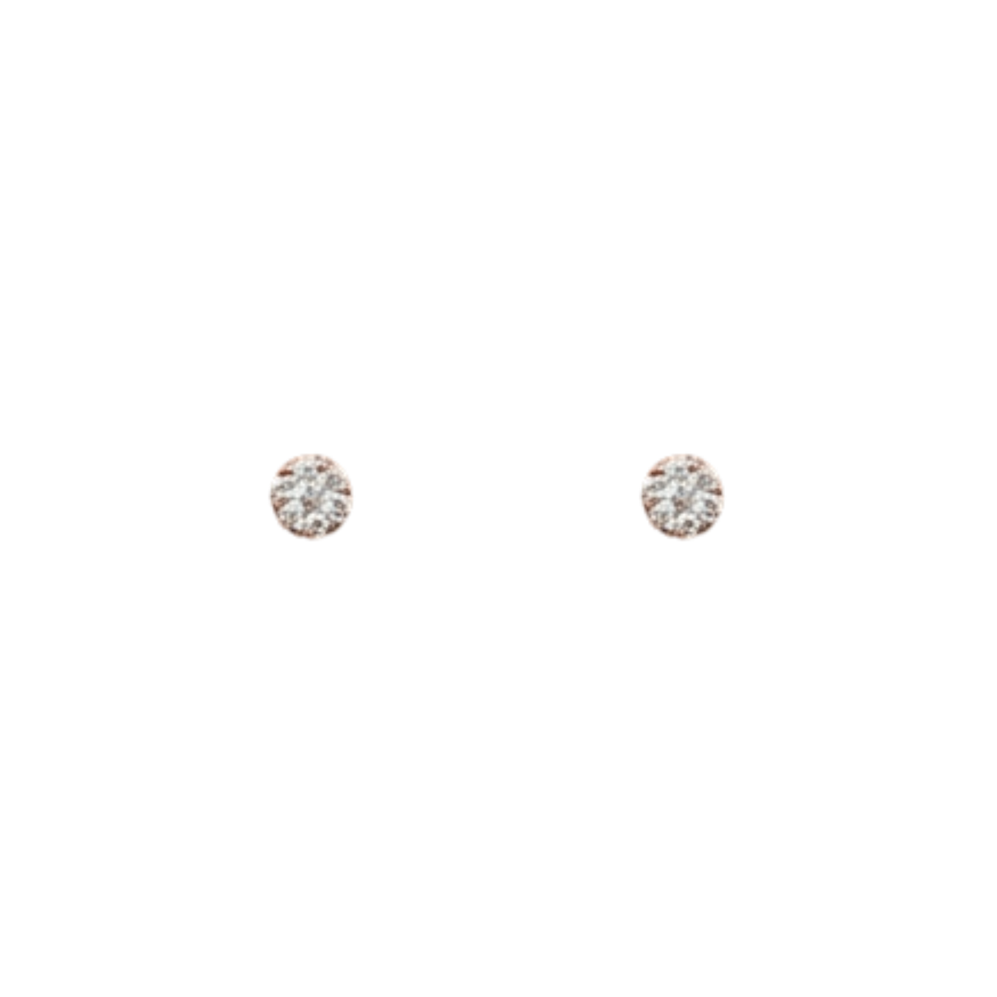 10k Rose Gold Cluster Round Diamond Earrings - 0.93 grams - 0.19 cts