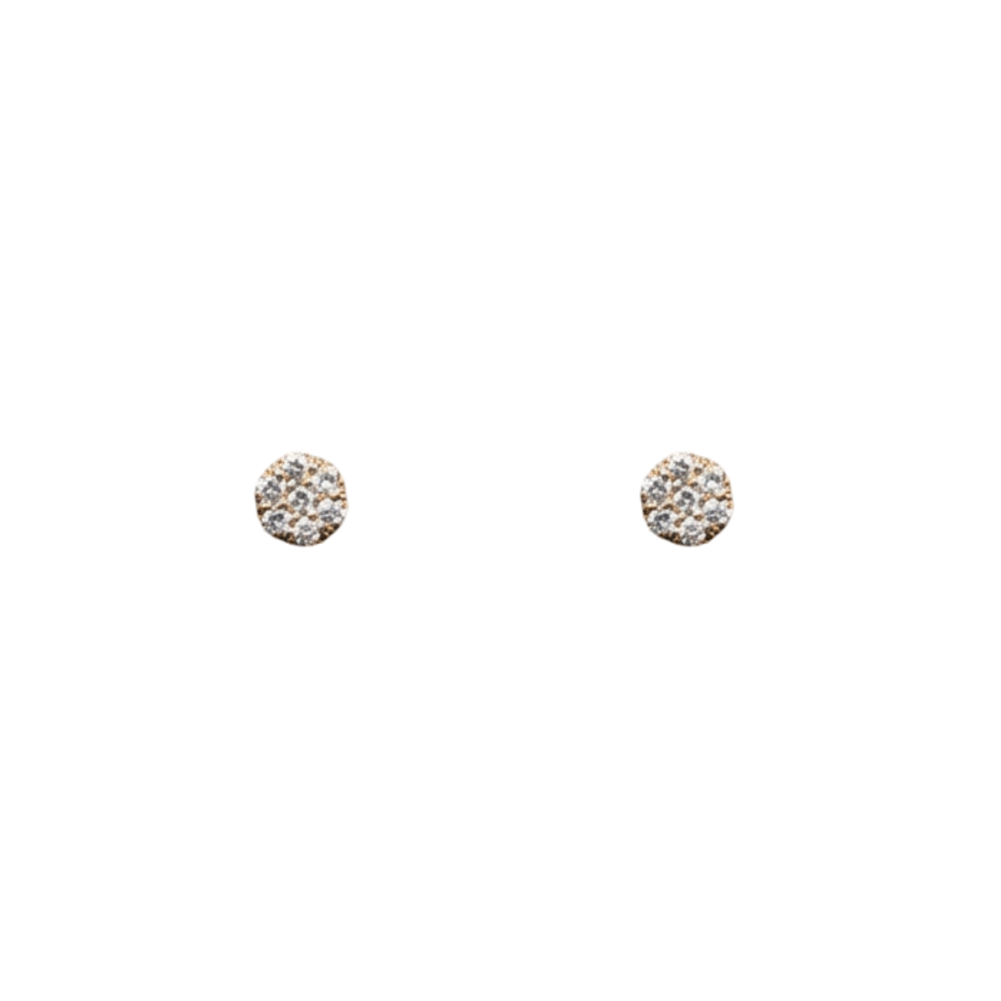 10k Yellow Gold Cluster Round Diamond Earrings - 2.01 grams - 1.01 cts