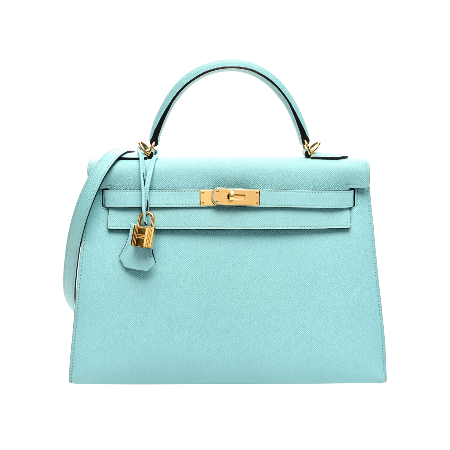 Hermes Kelly 32 Bleu Atoll Epsom Leather