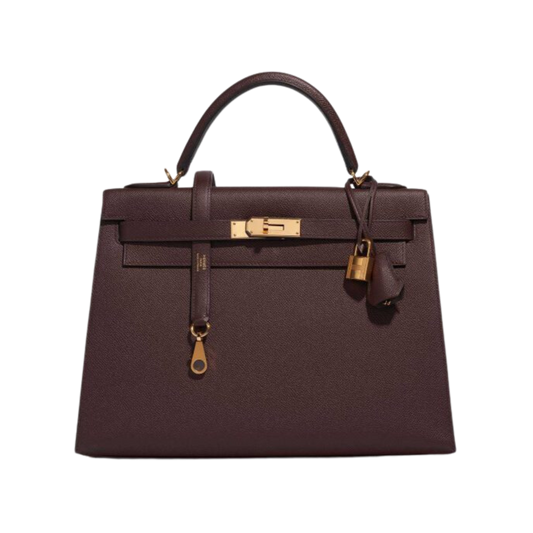 Hermes Kelly 32 Bordeaux Epsom Leather
