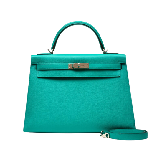 Hermes Kelly 32 Vert Verone Epsom Leather