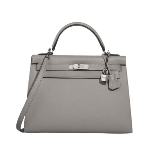 Hermes Kelly 32 Gris Mouette Epsom Leather