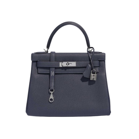 Hermes Kelly 28 Bleu Nuit Togo Leather
