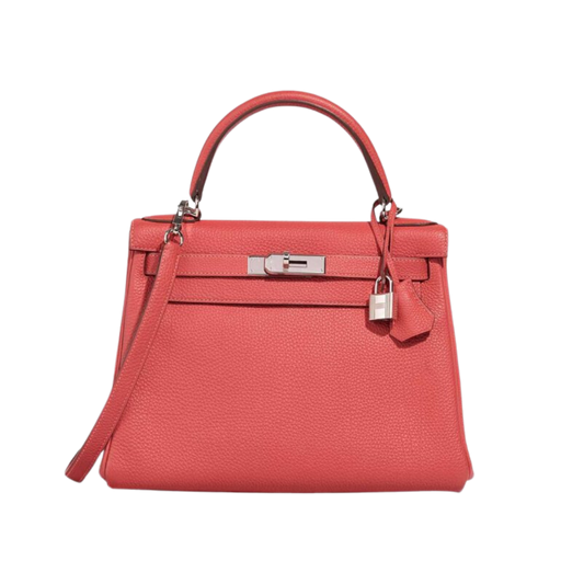 Hermes Kelly 28 Rouge Pivoine Togo Leather