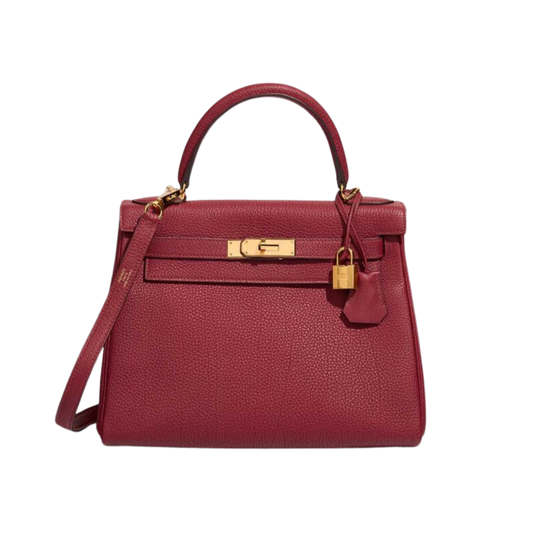 Hermes Kelly 28 Rouge Grenat Togo Leather