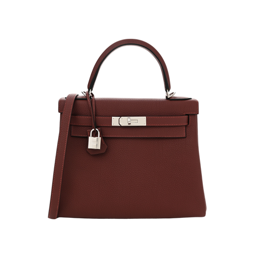 Hermes Kelly 28 Rouge H Togo Leather