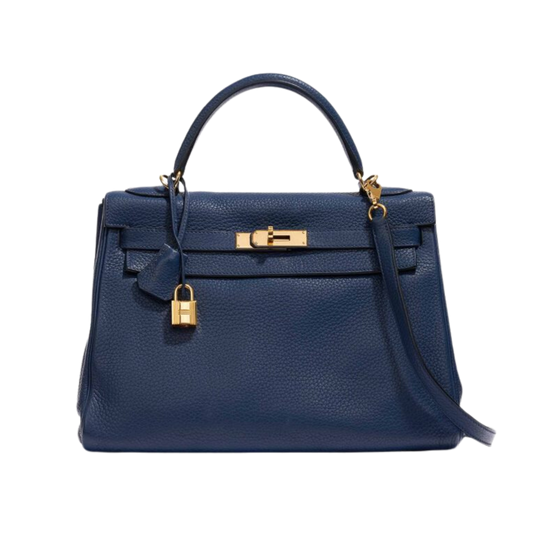 Hermes Kelly 32 Bleu de Prusse Togo Leather