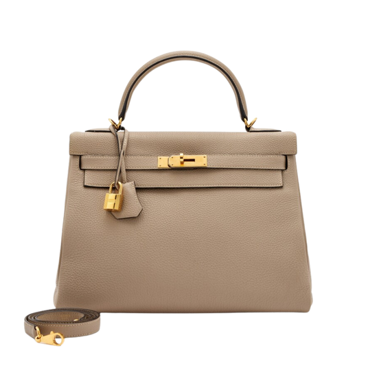 Hermes Kelly 32 Gris Tourterelle Togo Leather
