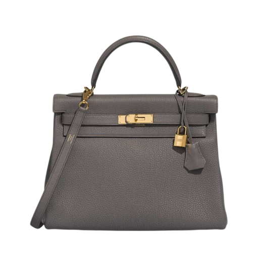 Hermes Kelly 32 Etain Togo Leather