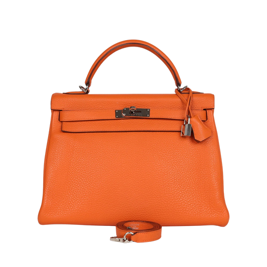 Hermes Kelly 32 Orange H Togo Leather