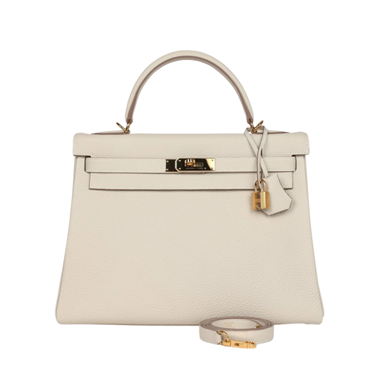 Hermes Kelly 32 Craie Togo Leather