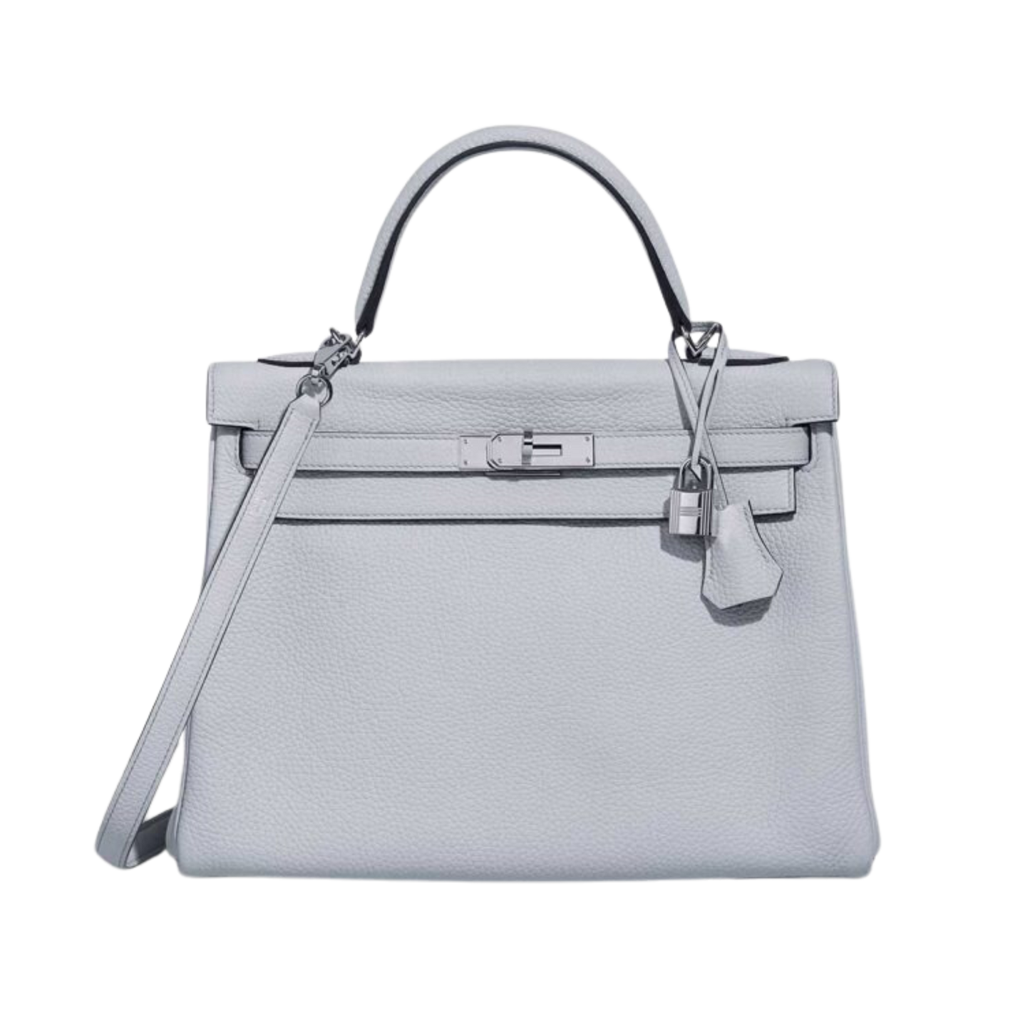 Hermes Kelly 32 Bleu Pale Clemence Leather