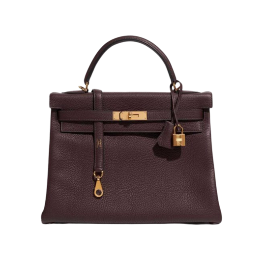 Hermes Kelly 32 Rouge Sellier Clemence Leather
