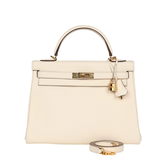 Hermes Kelly 32 Nata Clemence Leather