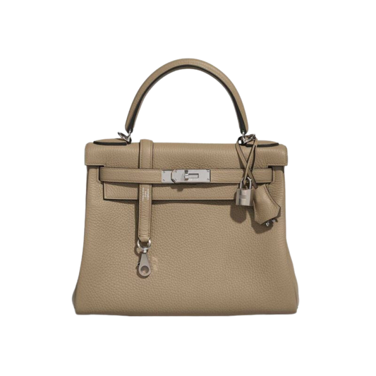 Hermes Kelly 28 Beige Marfa Clemence Leather