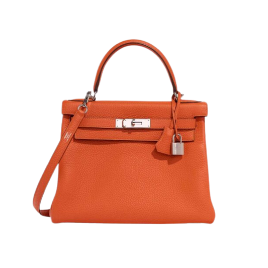 Hermes Kelly 28 Feu Clemence Leather