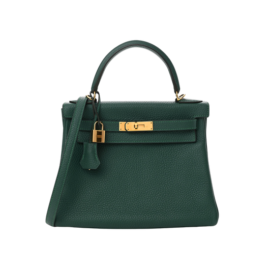 Hermes Kelly 28 Malachite Clemence Leather
