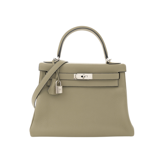Hermes Kelly 28 Sauge Clemence Leather