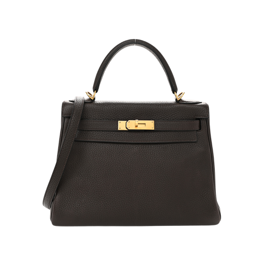 Hermes Kelly 28 Ebene Clemence Leather