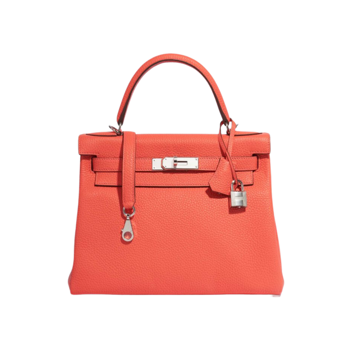 Hermes Kelly 28 Rose Texas Clemence Leather
