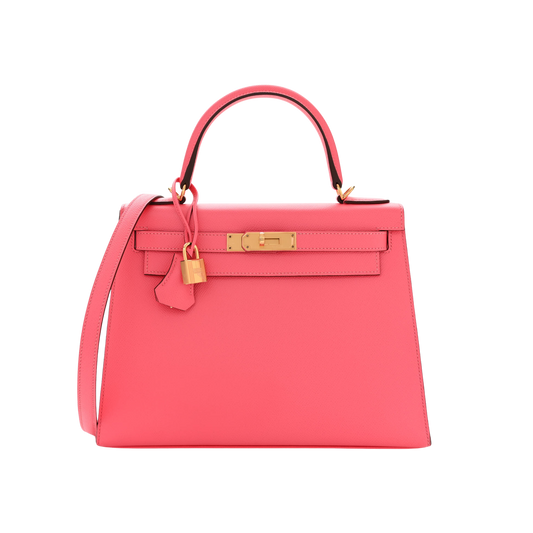 Hermes Kelly 28 Rose Azalee Epsom Leather