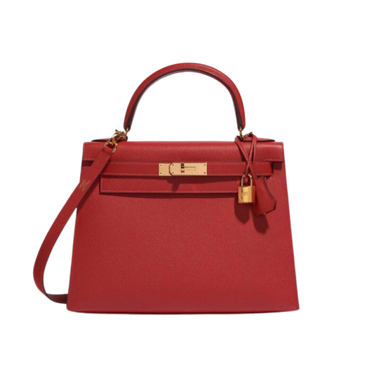 Hermes Kelly 28 Rouge Casaque Epsom Leather