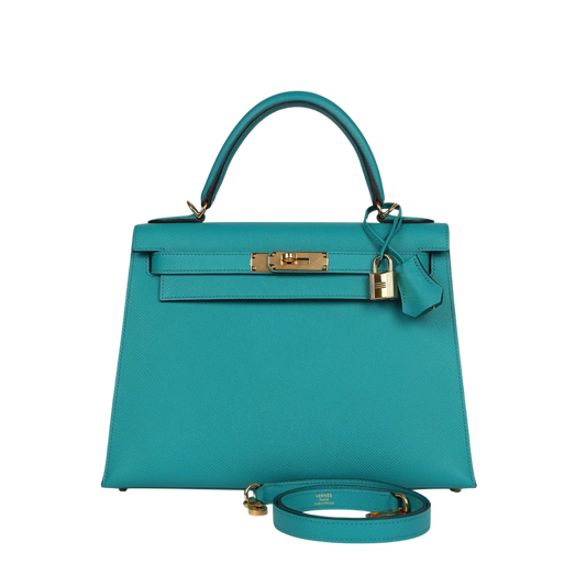 Hermes Kelly 28 Vert Verone Epsom Leather