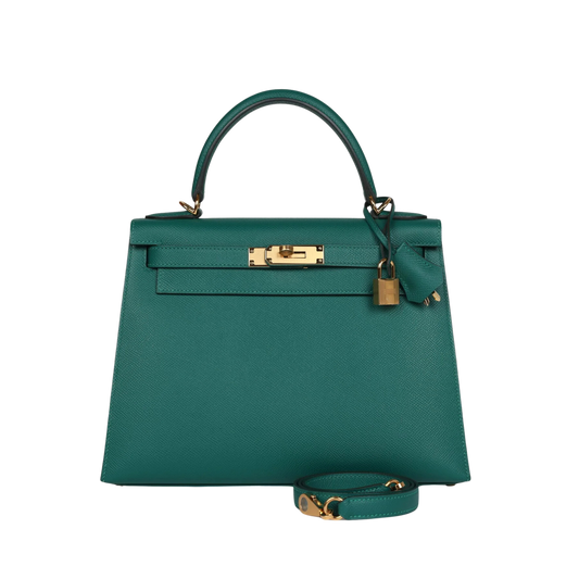 Hermes Kelly 28 Malachite Epsom Leather