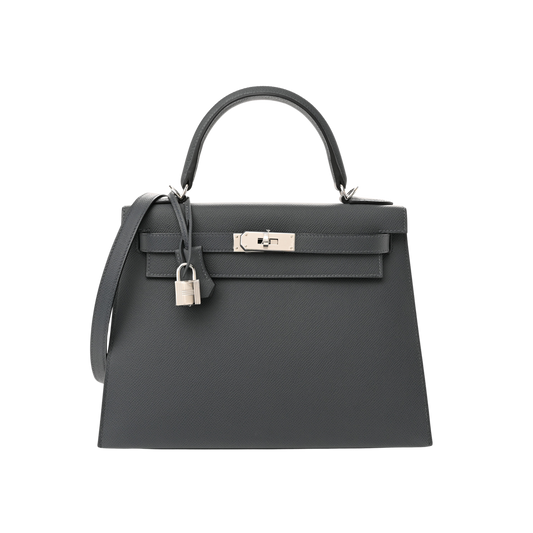 Hermes Kelly 28 Gris Misty Epsom Leather