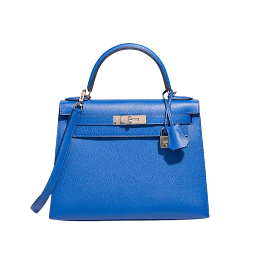 Hermes Kelly 28 Bleu Royal Epsom Leather