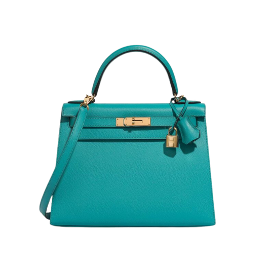 Hermes Kelly 28 Bleu Paon Epsom Leather