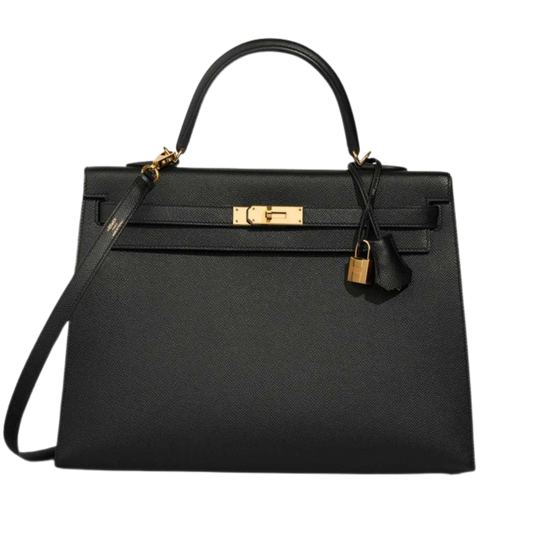 Hermes Kelly 35 Noir Epsom Leather