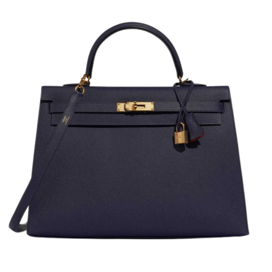 Hermes Kelly 35 Bleu Saphir Epsom Leather