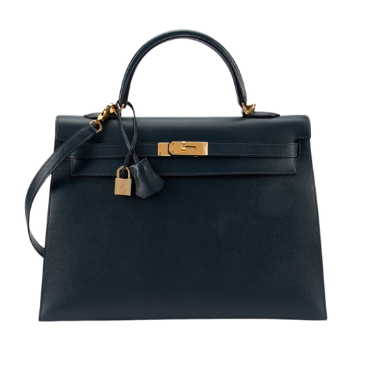 Hermes Kelly 35 Bleu Indigo Epsom Leather