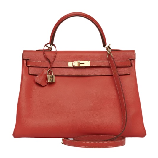 Hermes Kelly 35 Rose Jaipur Epsom Leather