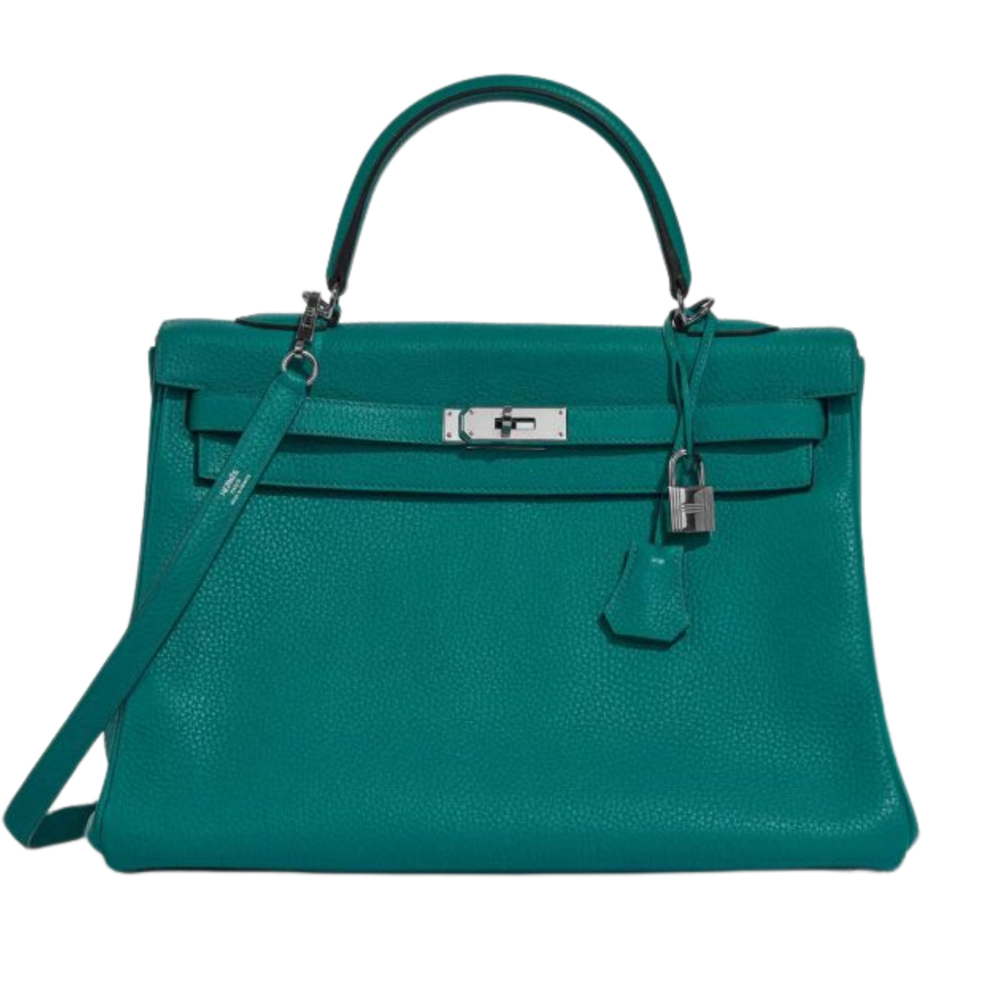 Hermes Kelly 35 Bleu Paon Clemence Leather