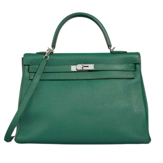 Hermes Kelly 35 Vert Vertigo Clemence Leather