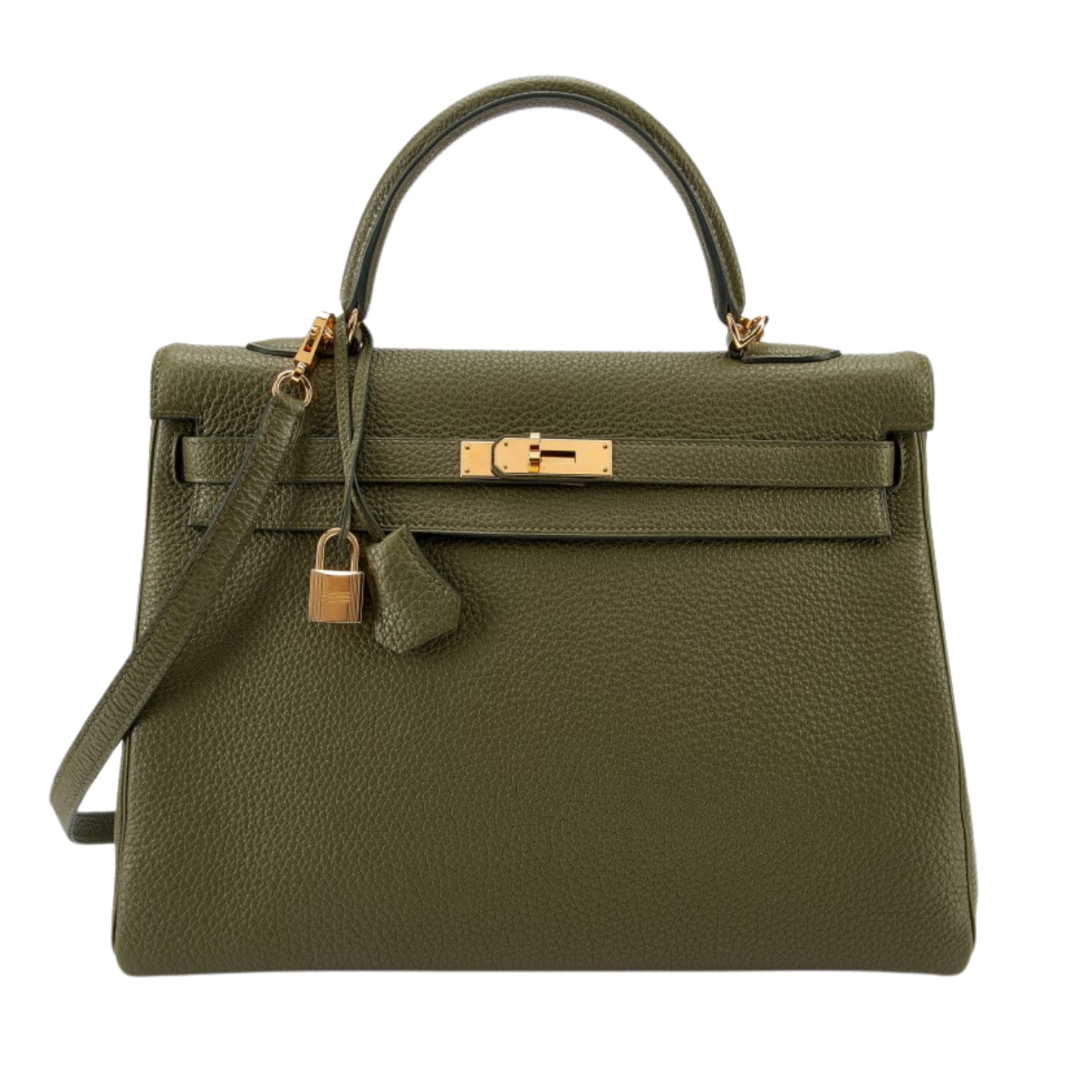 Hermes Kelly 35 Vert Veronese Clemence Leather