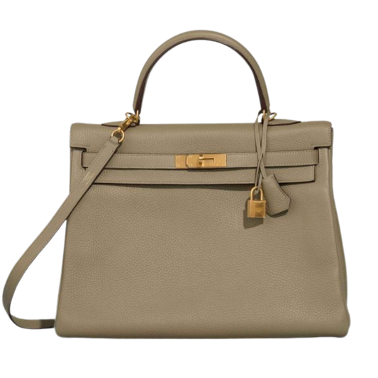 Hermes Kelly 35 Sauge Clemence Leather