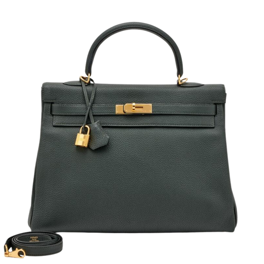 Hermes Kelly 35 Vert Cypres Togo Leather