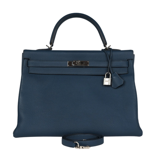 Hermes Kelly 35 Bleu de Prusse Togo Leather