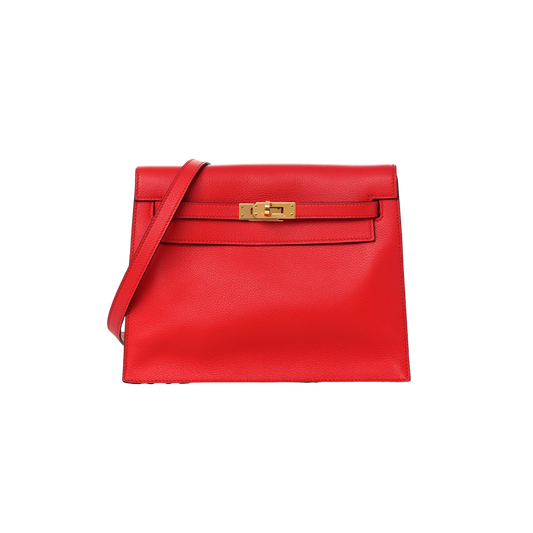 Hermes Kelly Danse Rouge de Coeur Evercolor Leather