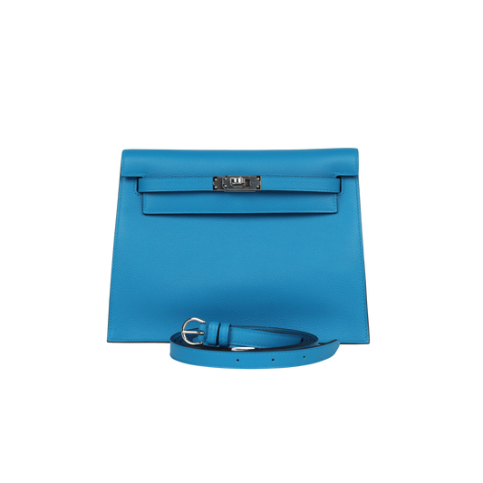 Hermes Kelly Danse Bleu Zanzibar Evercolor Leather